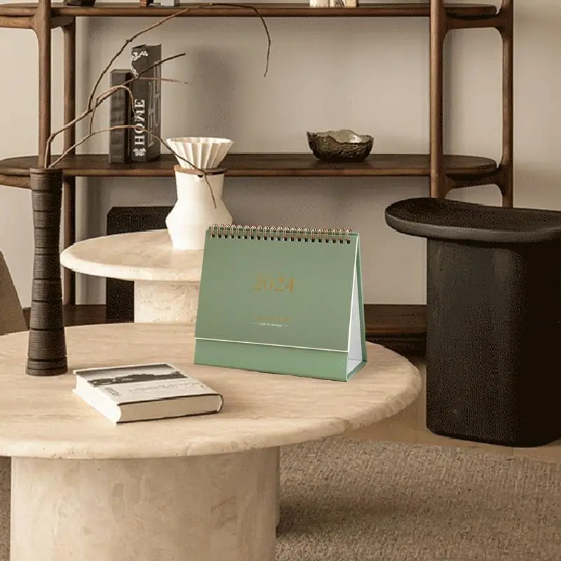 Desktop Standing Calendar, programação diária, notas elegantes Memo, resistente, 2024