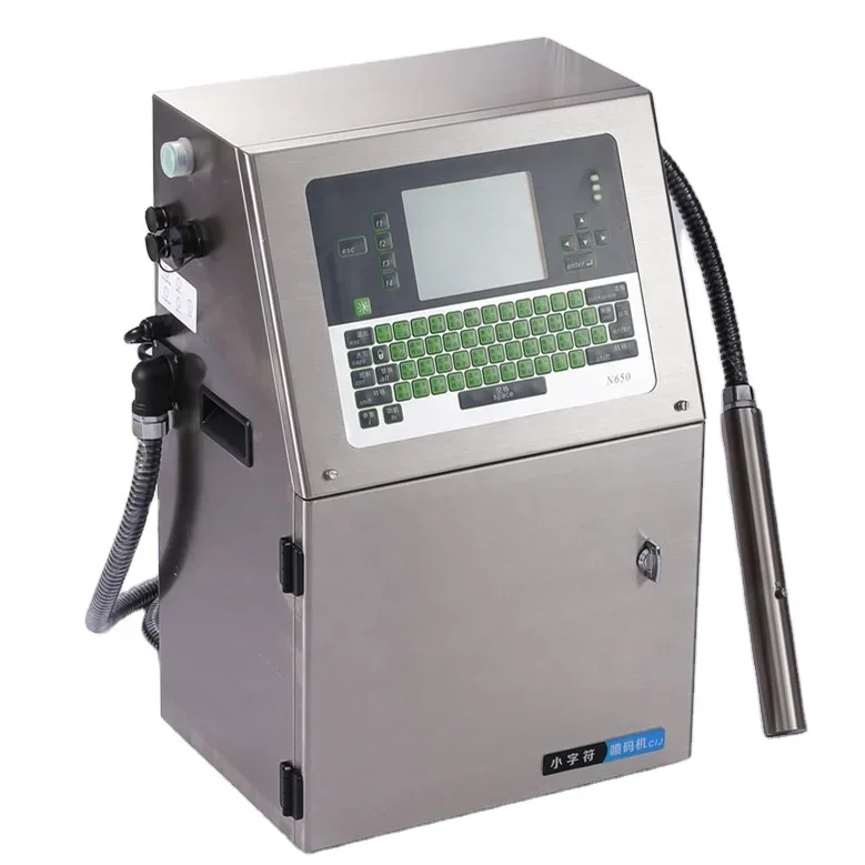 Online Inkjet Printer with Nozzle 360  Rotation Printing on the Packages Expiry Date, Batch Code, Barcode, QR Code