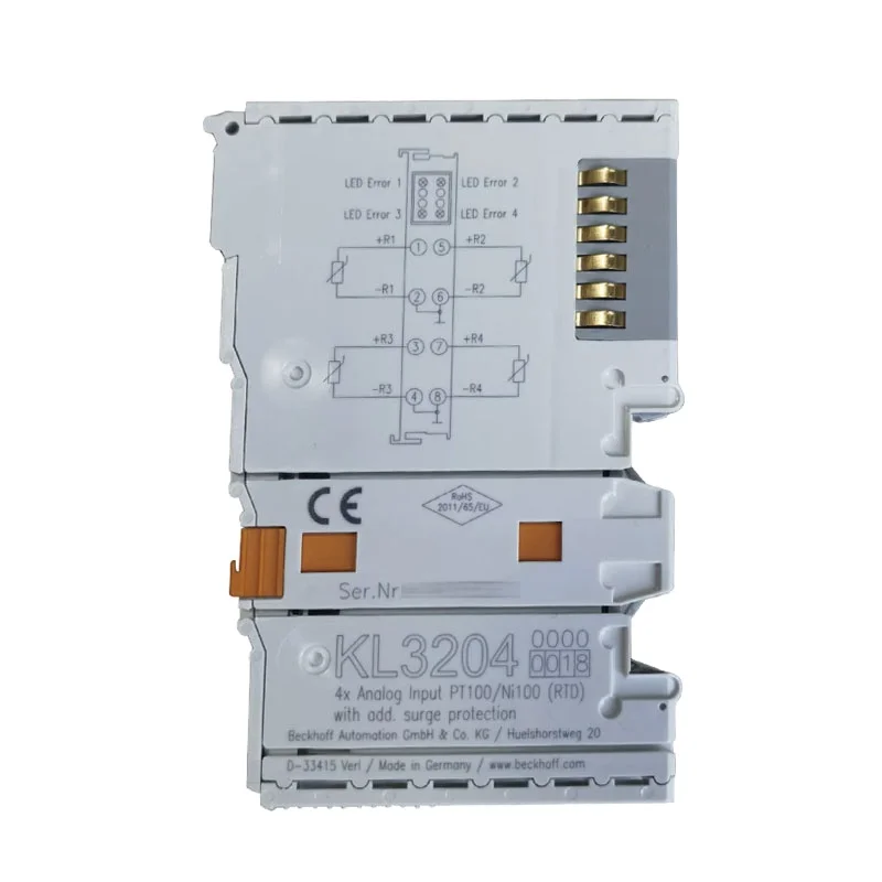BECKHOFF KL3204 | Bus Terminal, 4-channel analog input, temperature, RTD (Pt100), 16 bit