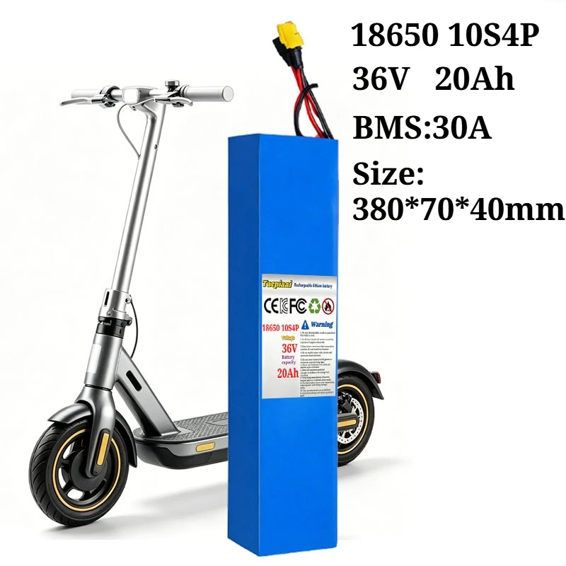 36V-42V 10S4P 20Ah Brand new 18650 lithium ion battery pack 800W 30A BMS 36v electric scooter battery/power tool backup battery