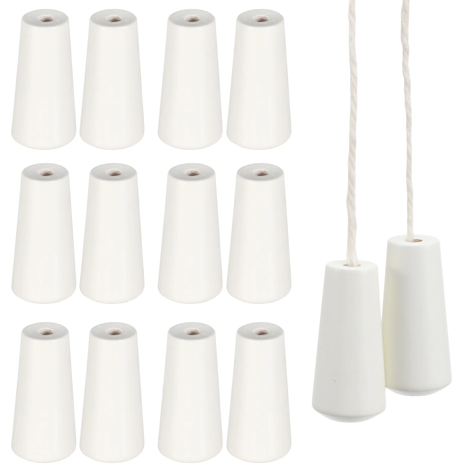 12 Pcs Roller Pendant Blind Pull Ends Cord Knobs for Curtain Wood Tassels Window Covers Home Blinder Drops Rope Decor