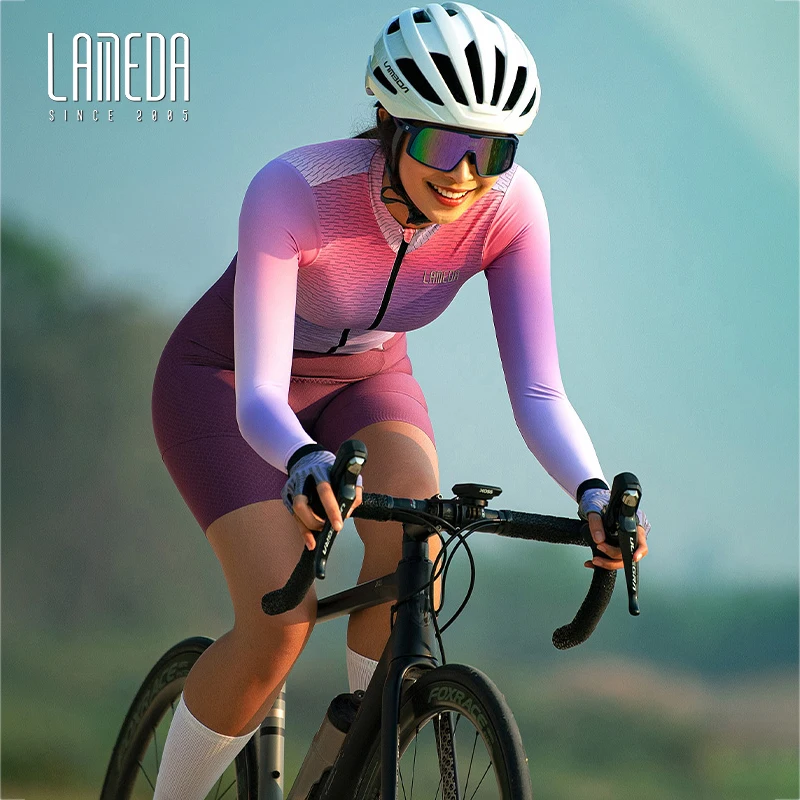 LAMEDA Cycling Jersey Suits Long Sleeves Women's Coverall Spring Summer Autumn Onesie Professional MTB Road Bike Outfit