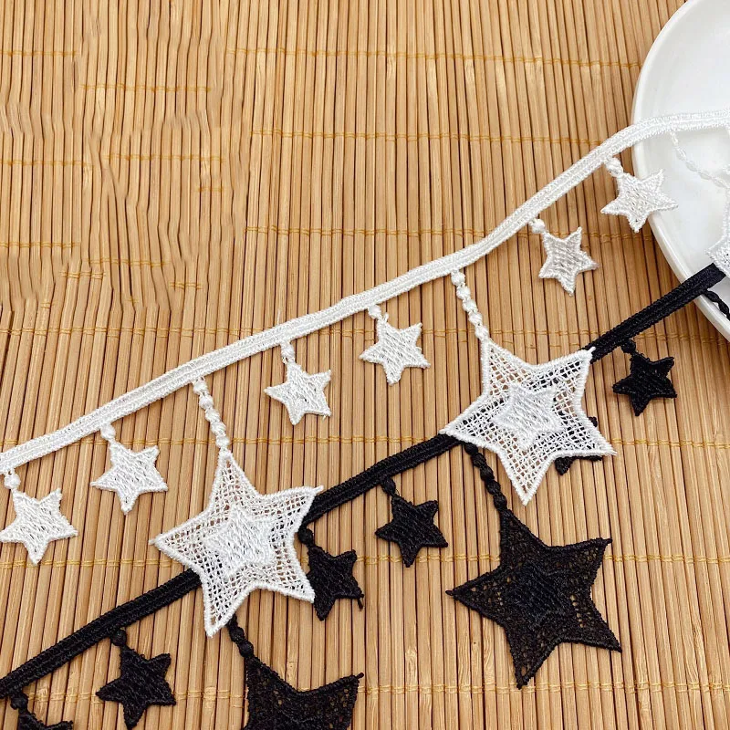 

45 ярдов изысканная кружевная бейка со звездами, кружевная тканевая лента для шитья одежды «сделай сам», аксессуары для рукоделия, скрапбукинга