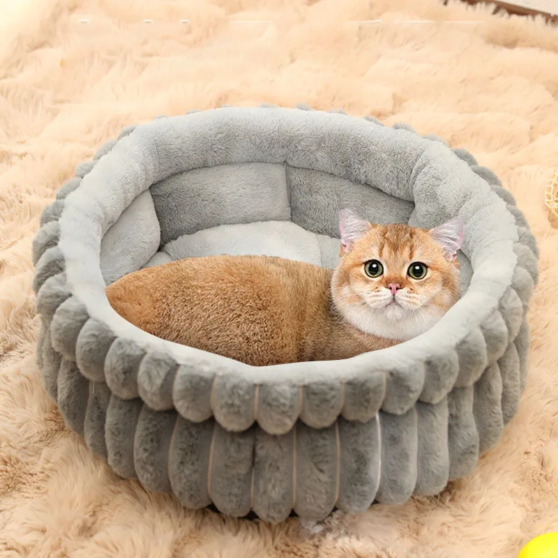 

Round Dog Beds Donut Dog Bed Cushion Indoor Washable Fluffy Calming Pet Mat Home Dog Bed With Anti-Slip Bottom For Puppy Kitten