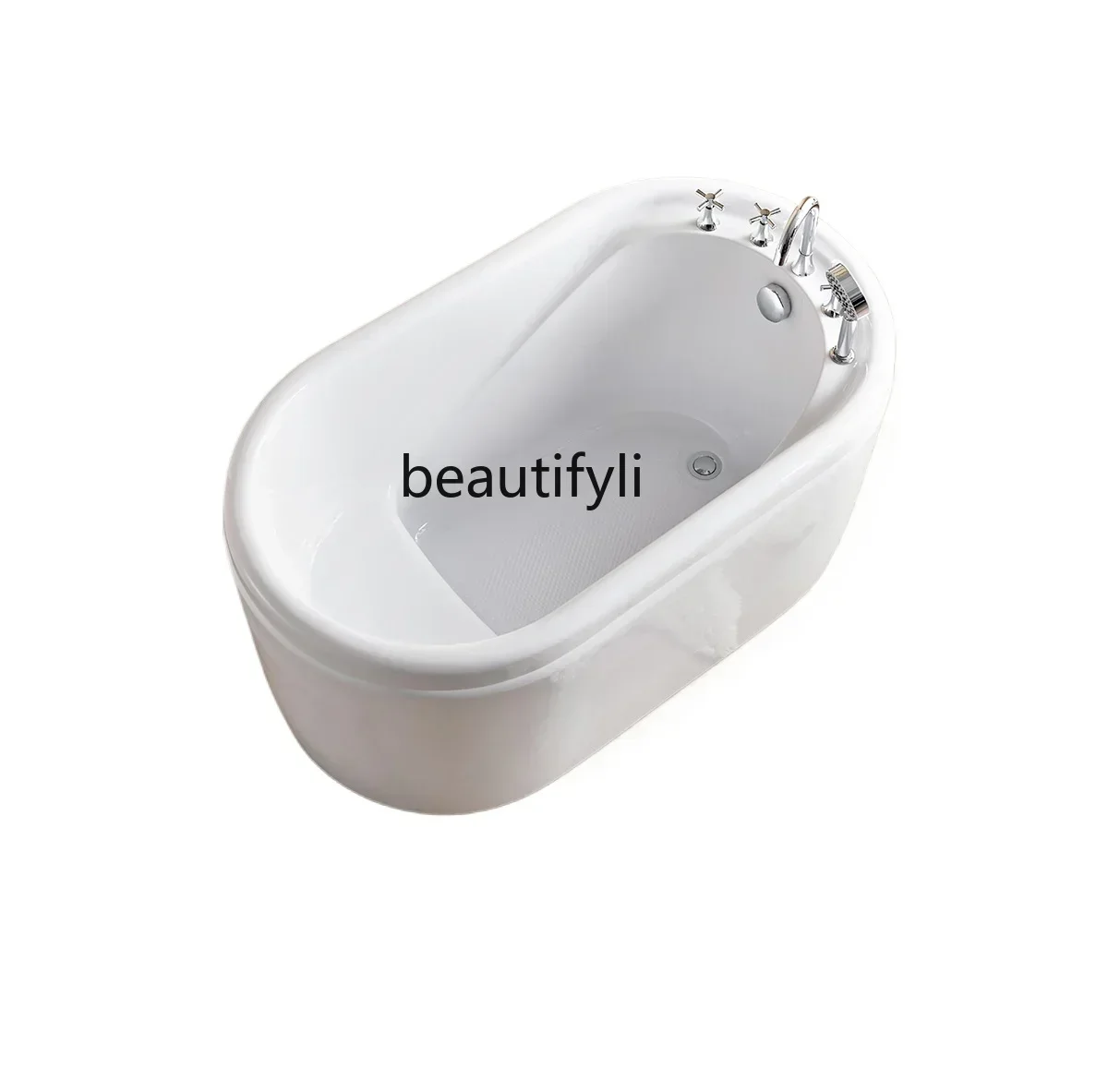 2003Bathtub Small Apartment Household Acrylic Mini Sitting Deep Bubble Small Bathtub Adult Bath Movable