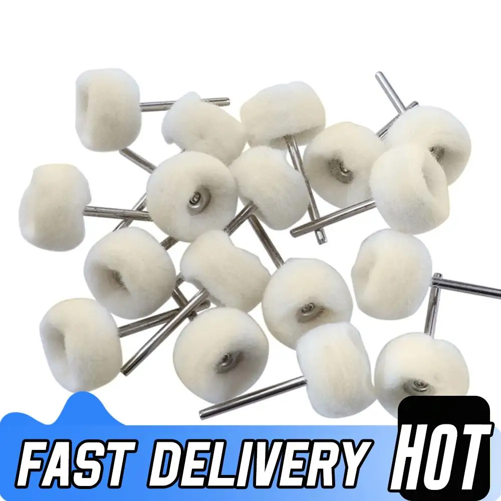 

1-20 шт., полировальная головка из мягкой шерсти с хвостовиком и хвостовиком 3 мм для полировки ювелирных изделий, металлов, вращающийся инструмент, аксессуары