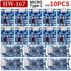 1-10pcs Type-c Micro / TYPE C 5V 1A 18650 TP405~ Lithium Battery Charger Module Charging Board With Protection Dual Functions 1A