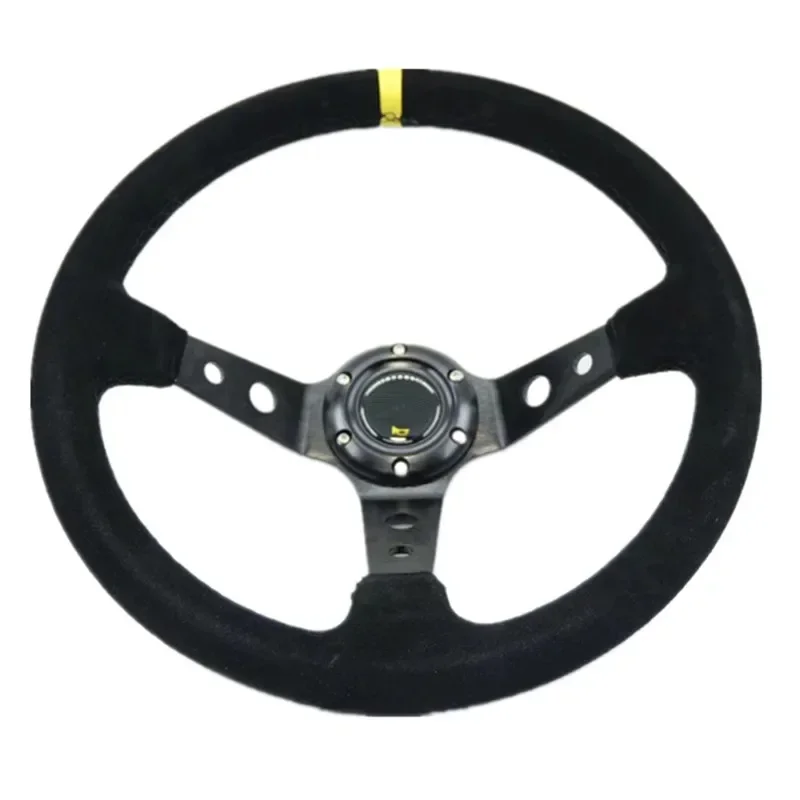 

Universal Refitting Racing Car14 Inch 350mm Deep Concave Drift Steering Wheel Suede Steering Wheel