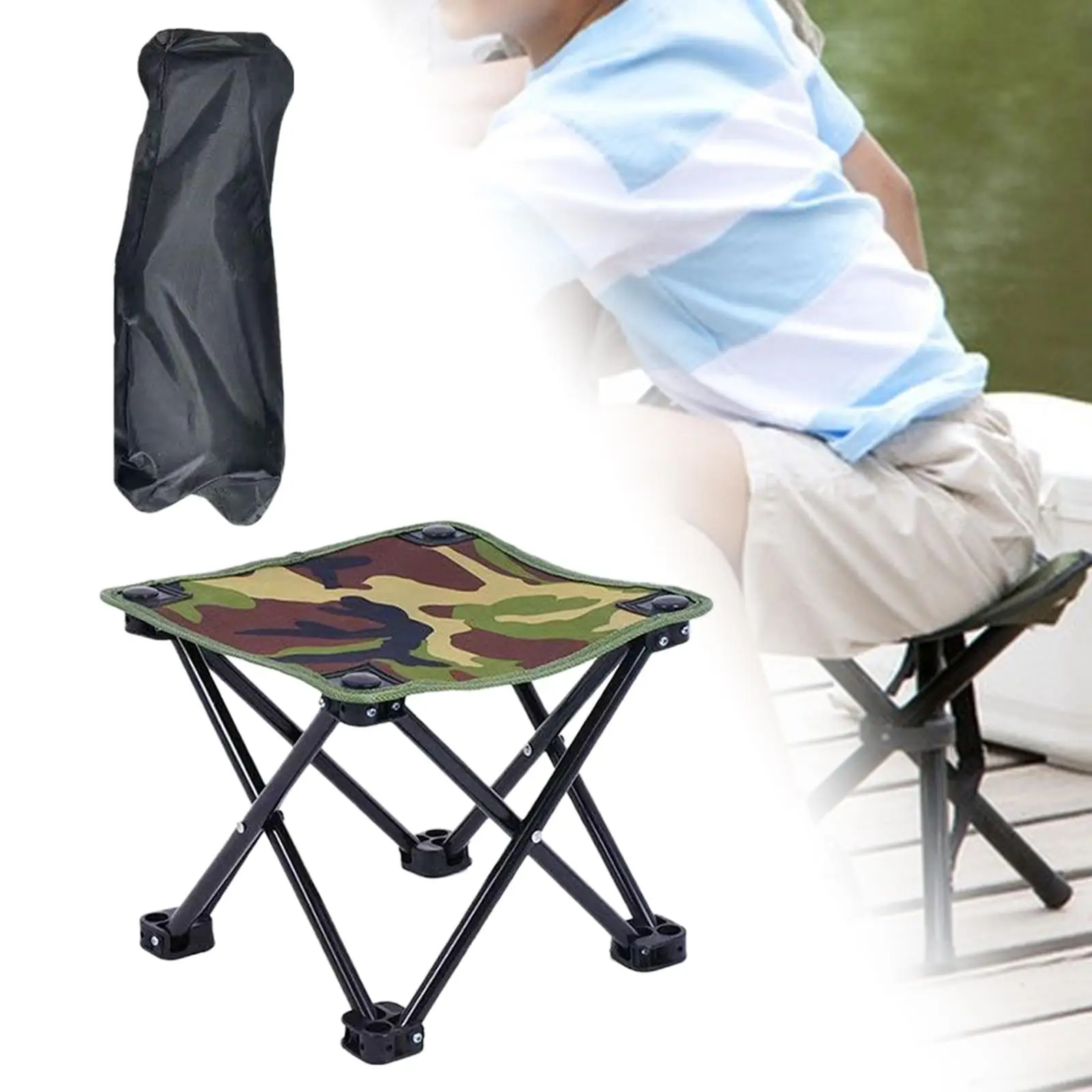 Folded Camping Stool Fishing Chair Footrest Ottoman Outdoor Foot Stool for Walking Hiking Picnic Outdoor Activities Lounge