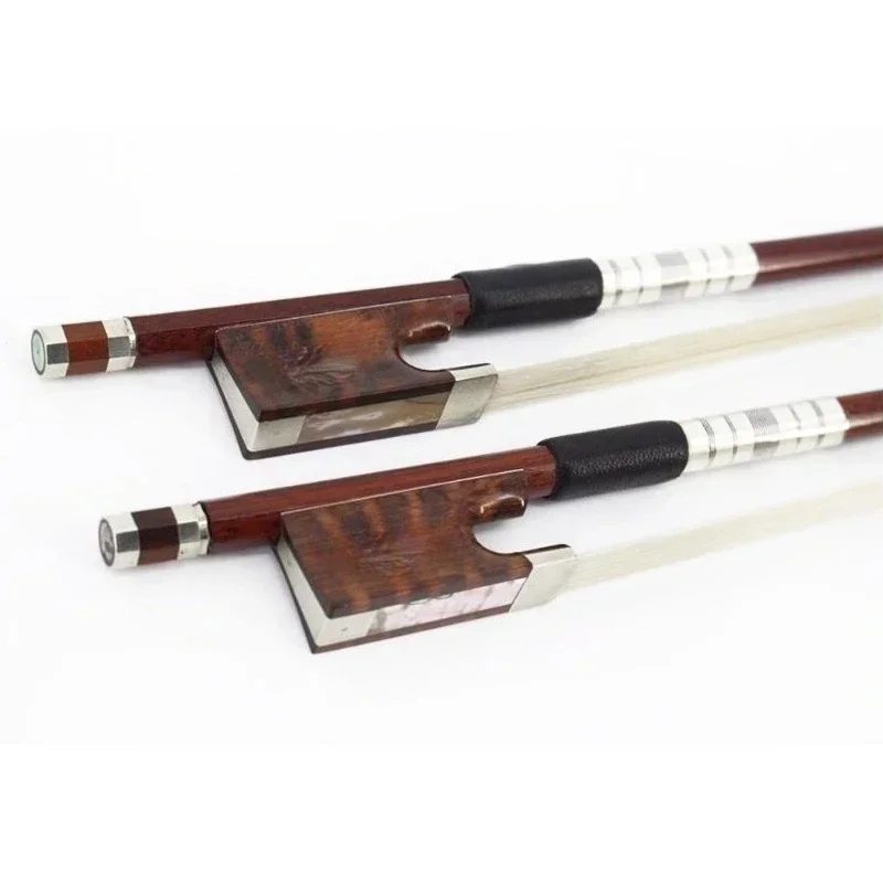 Veneer charcoal bow, serpentine wood tail library violin bow