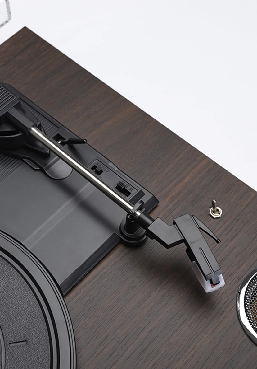 

Hooqu Retro Style Black Record Player HY-T11 Desktop Phonograph Built-in Speaker Home Retro Turntable Prototype Phonograph Playe