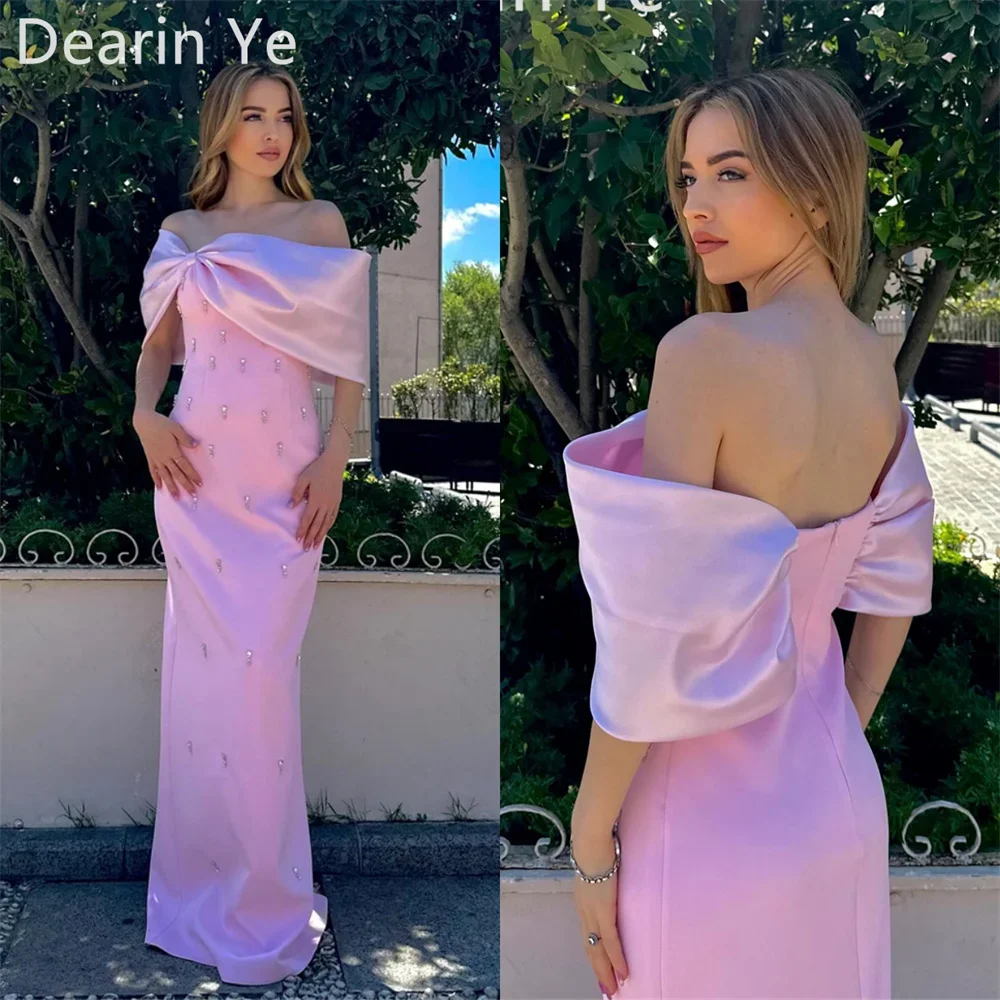 

Customized Saudi Arabia Prom Dress Dearin Strapless Column Floor Length Skirts Bow Bespoke Occasion Dresses Evening Formal Gown