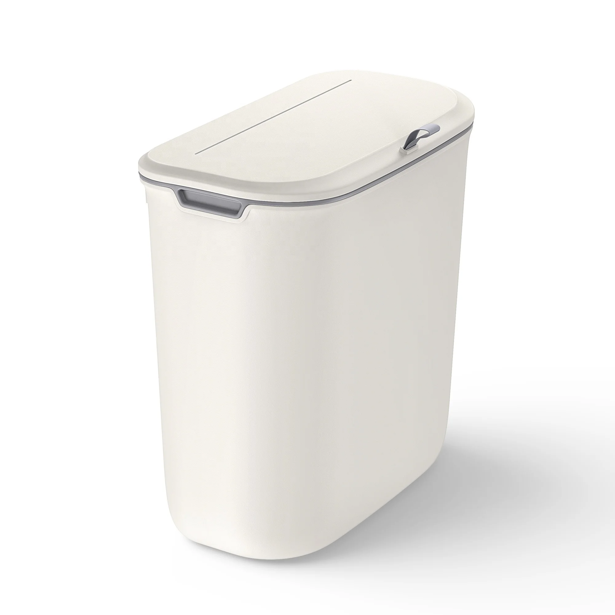 Ultra-thin wall-mounted kitchen plastic hanging trash can with lid kitchen cabinet door kitchen waste compost box