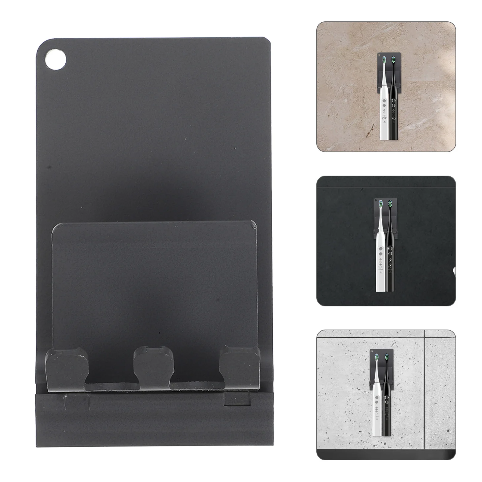 

Multifunctional Aluminum Alloy Wall Mounted Toothbrush Holder Toothpaste Rack Razor Storage Organizer Self Adhesive No Drill