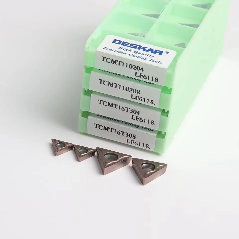 DESKAR TCMT11020408-MA TCMT110204/08/16T304/08 LF6118 Triangle Inner Hole Boring Turning Inserts For Stainless Steel Processing