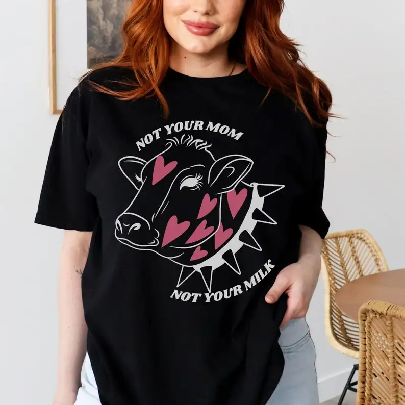 Unisex Vegan T-Shirt, Not Your Mom Not Your Milk Vegan Shirt, Vegan Shirt, Animal Liberation, Animal Rights, Vegetarian Shirt