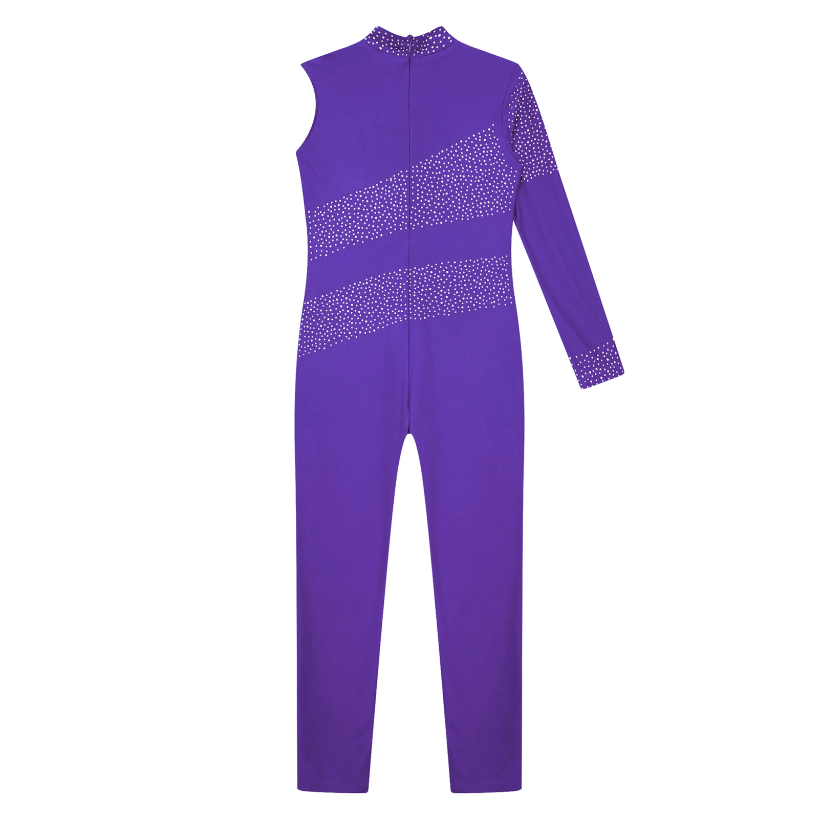 Girls Ballet Dance Unitards Jumpsuit Gymnastics Leotard Figure Skating Costume Sheer Mesh Long Sleeve Acrobatics Dance Bodysuit