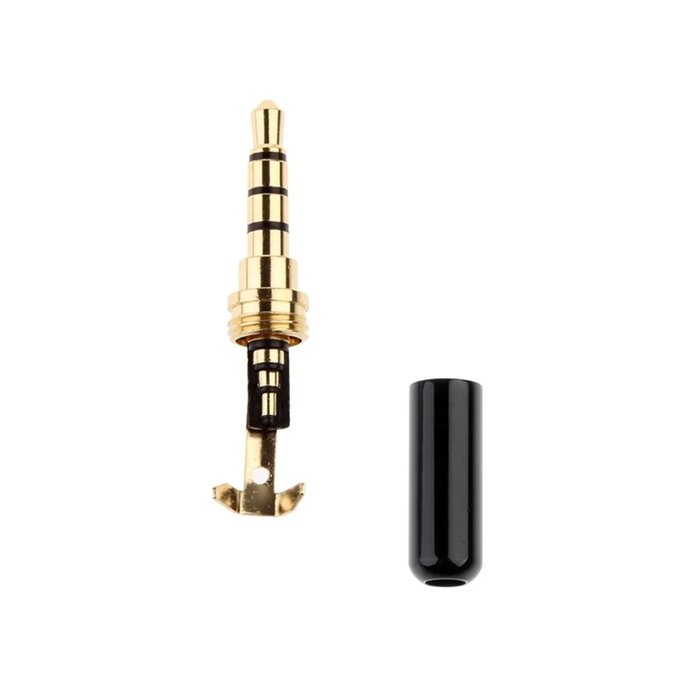 

3.5 mm Plug Audio Jack 4 Pole Gold Plated Earphone Adapter Socket for DIY Stereo Headset Earphone Headphone for Repair