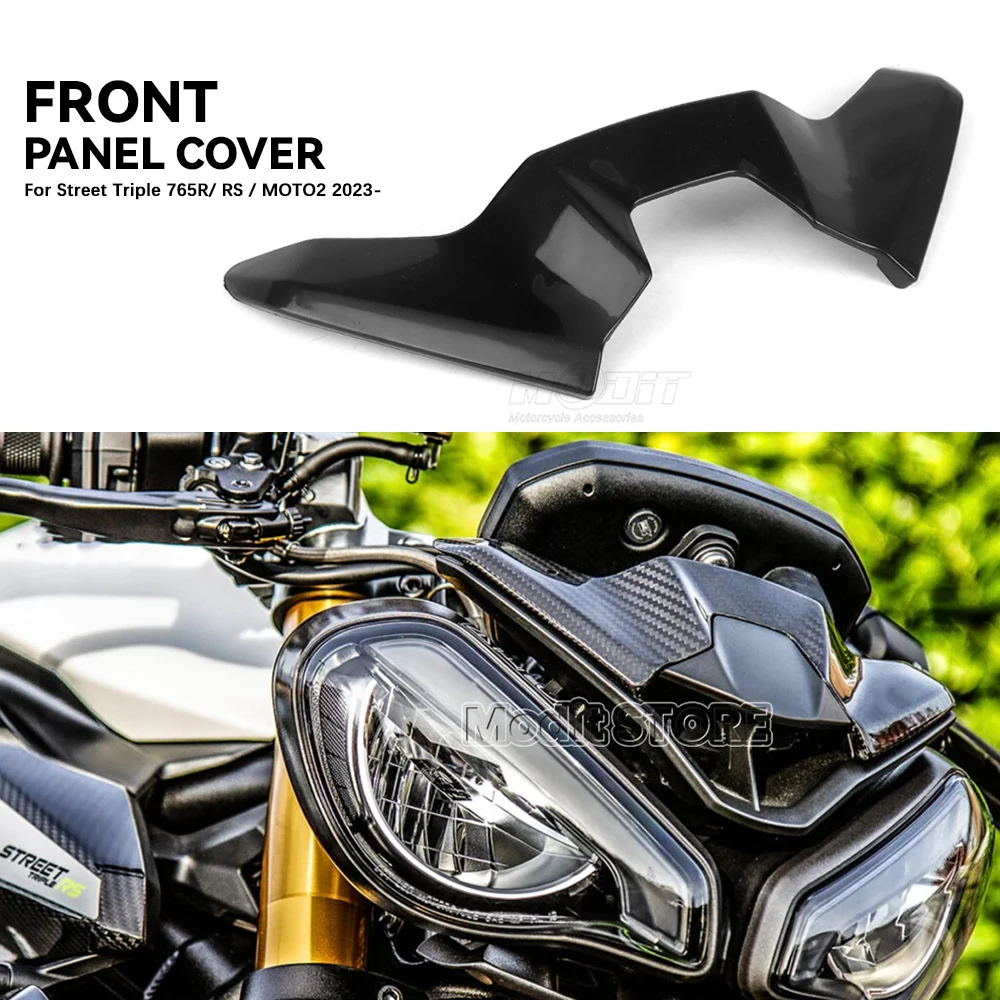 Motorcycle Fairings Panel Front Upper Cover Carbon Fiber Fairing Cowl For Street Triple 765 R RS 765R 765RS Moto2 2023 2024