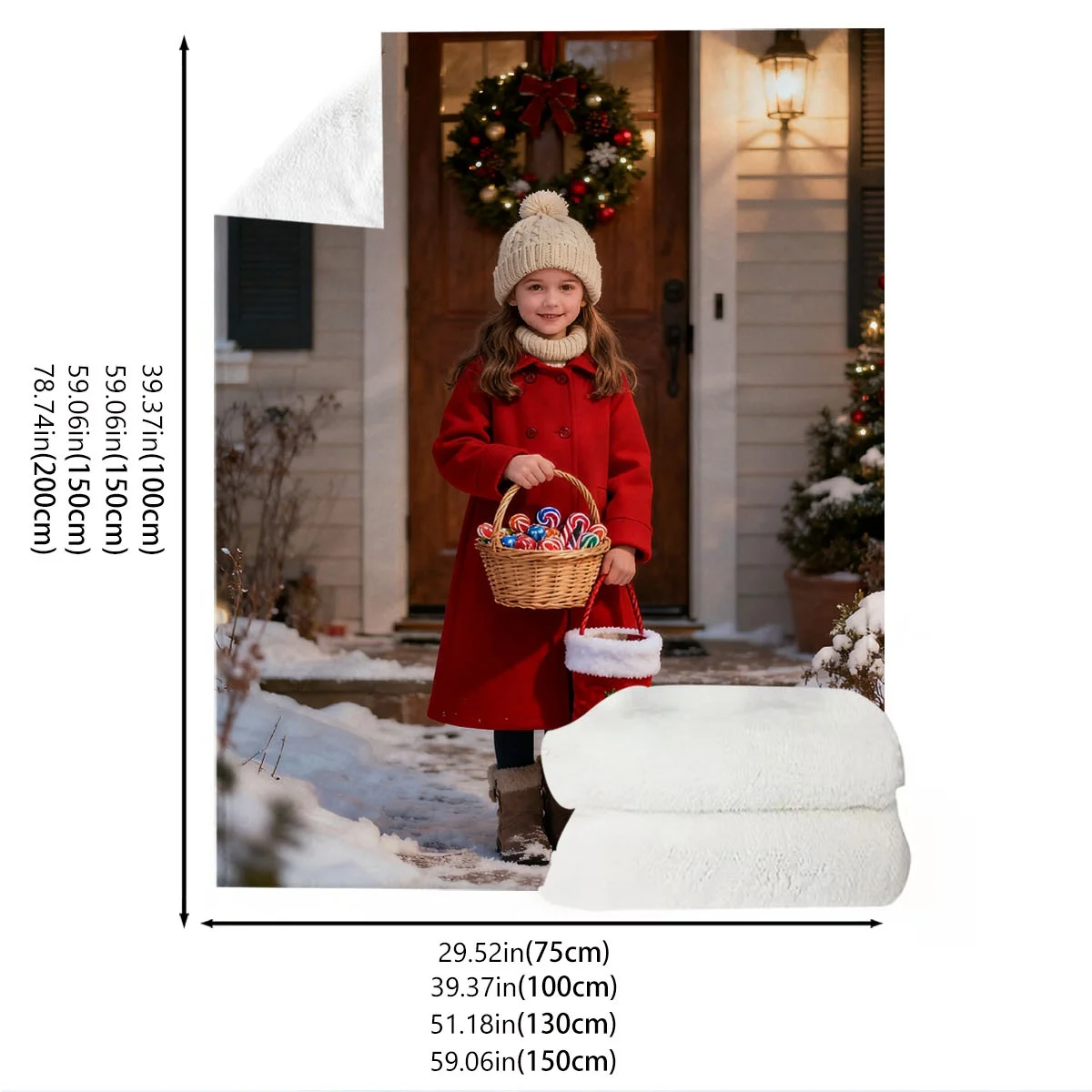 بطانية فانيلا تذكارية مخصصة لعيد الميلاد للزوجين - مطبوعة مع أنماط زينة حصرية للذكرى السنوية + دفء درجة حرارة ثابتة، قابلة للغسل في الغسالة بدون تشوه، مناسبة لسرير غرفة النوم الرئيسية، ألياف بوليستر ممتازة للزوجة #5