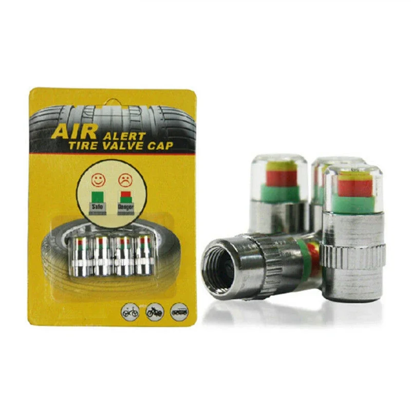 2/4pcs Car Tire Pressure Indicator Tire Pressure Gauge Indicator Alert Monitoring Valve Cap Sensor External Valve Detection
