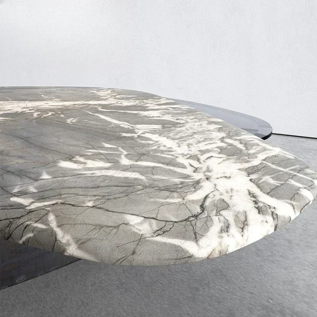 natural marble met al base sp ecial-shaped cof fee ta ble designer villa luxury living room premium coffee ta ble