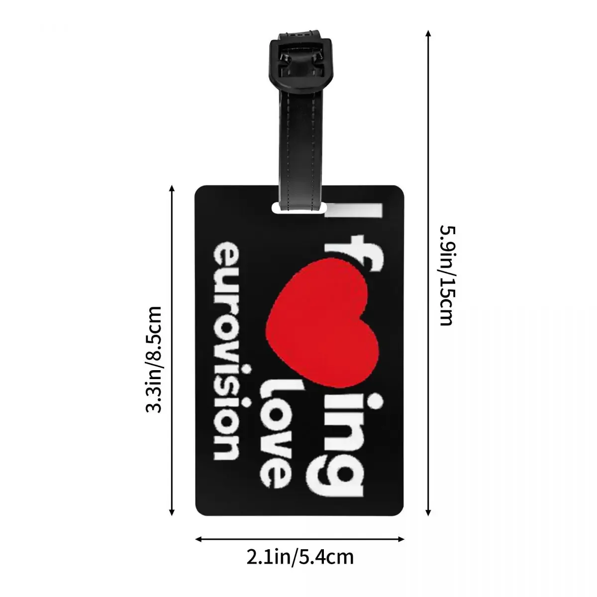 I Love Eurovision - Rainbow Pattern Luggage Tags Suitcase Accessories Travel Baggage Boarding Tag Label Holder ID Name Address