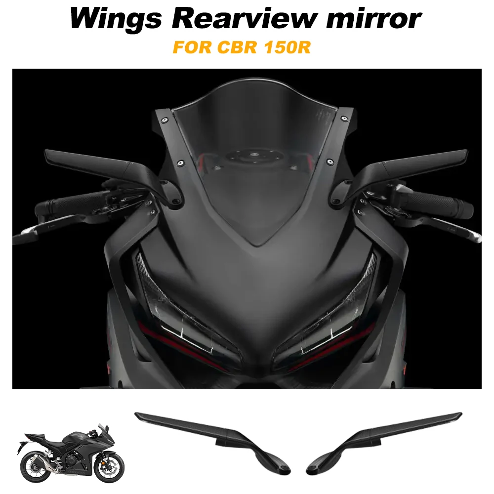 

Для Honda CBR150R 2018-2025 2024: Вращающиеся зеркала-«крылья» Stealth, боковые зеркала заднего вида, гоночные зеркала-«крылья» для мотоциклов