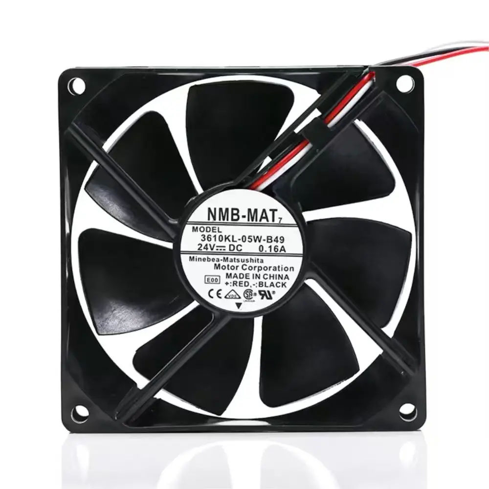 2 pcs 90mm fan for NMB 3610KL-05W-B49 92mm 24V fan with double ball bearing housing for frequency converters and industrial cool