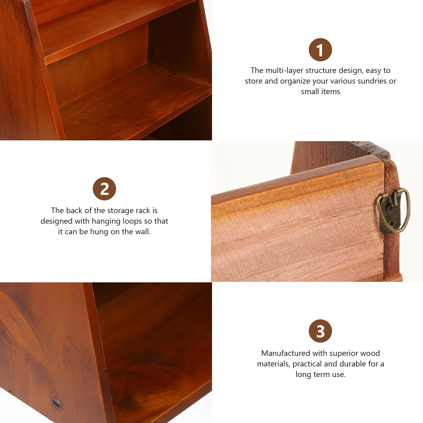 

Wooden Multi-Layer Storage Rack Practical Organizer for Desktop Home Office Dorm Sundries Holder Storage Shelf