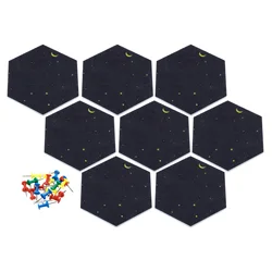 Hexagon Felt Tile Memo Board, auto-adesivo, Pin Board, Aviso prévio, Wall Decor, Sticky Photo Display, 8pcs