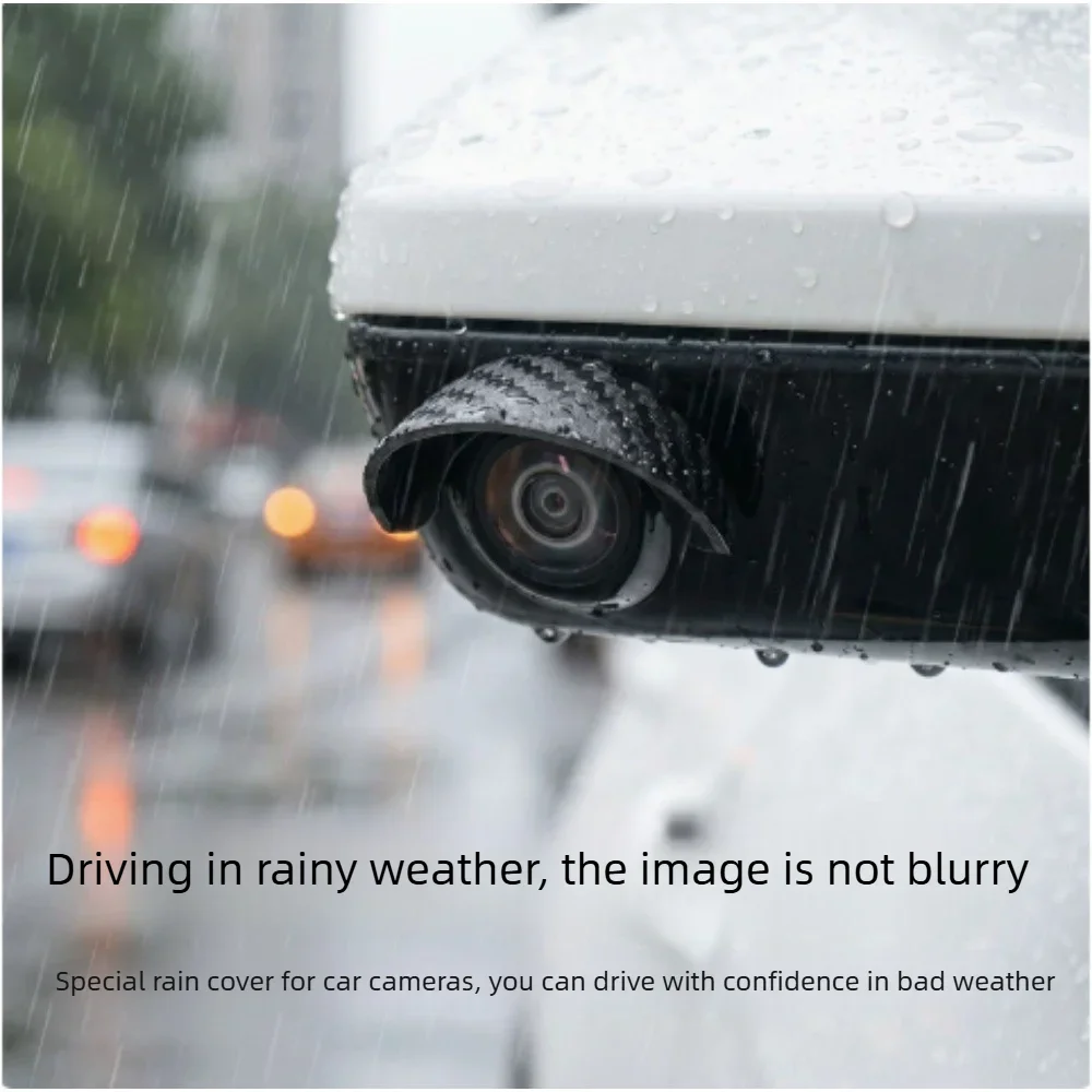 2PCS Universal Car Backup Camera Rain Shield Self-Adhesive Waterproof Protector Reverse Camera Protective Rain Cover for Vehicle view 3
