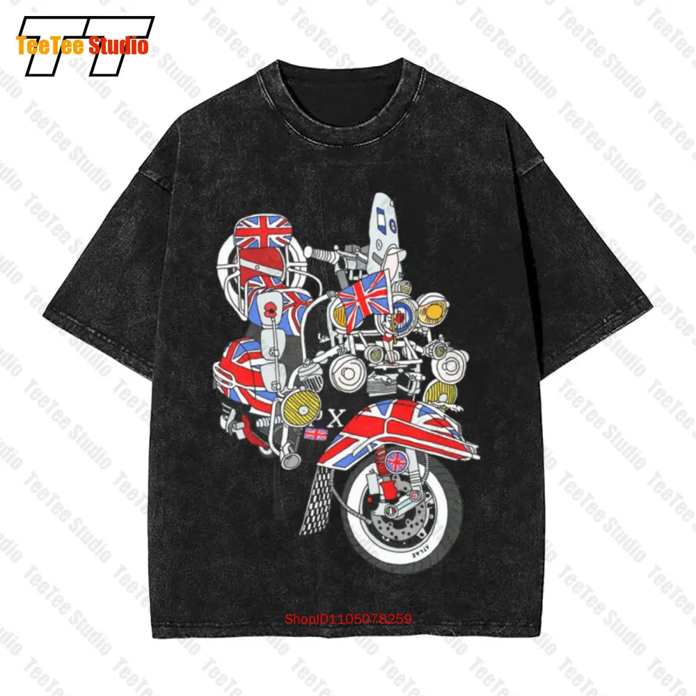 

Scooter Mod Union Jack The Jam Paul Weller Quadrophenia Trojan Records Vintage Oversized T-Shirt V3YJ