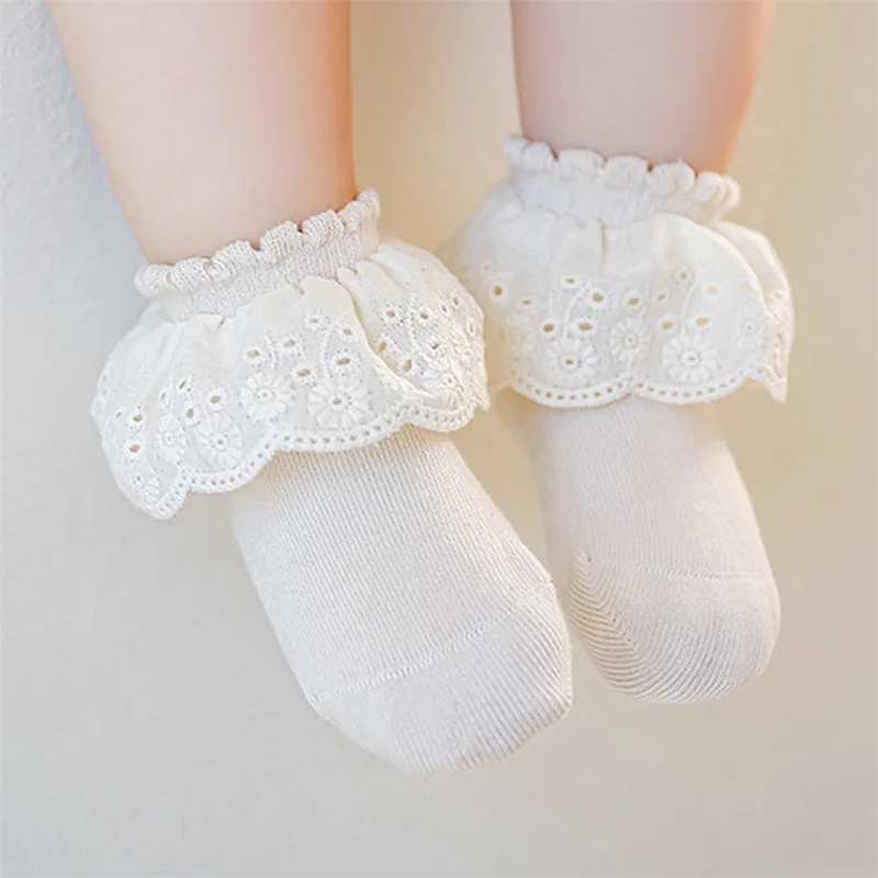 جوارب الأميرة للفتيات الصغيرات للخريف من الدانتيل للحفلات والزفاف والتصوير الفوتوغرافي