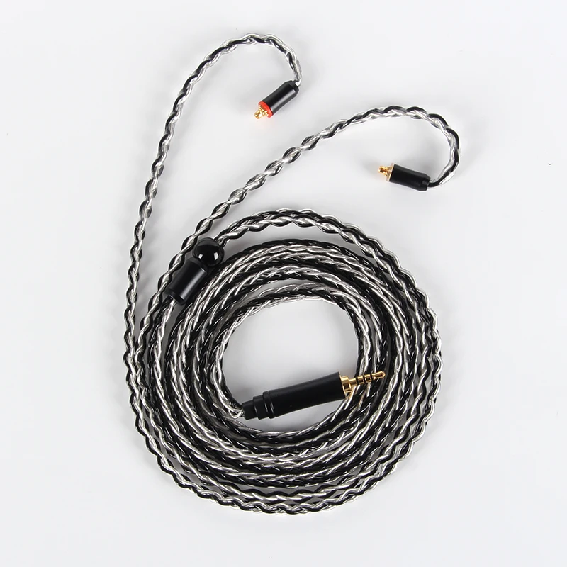 XINHS 8 core 5N single crystal copper silver plated wire headphone