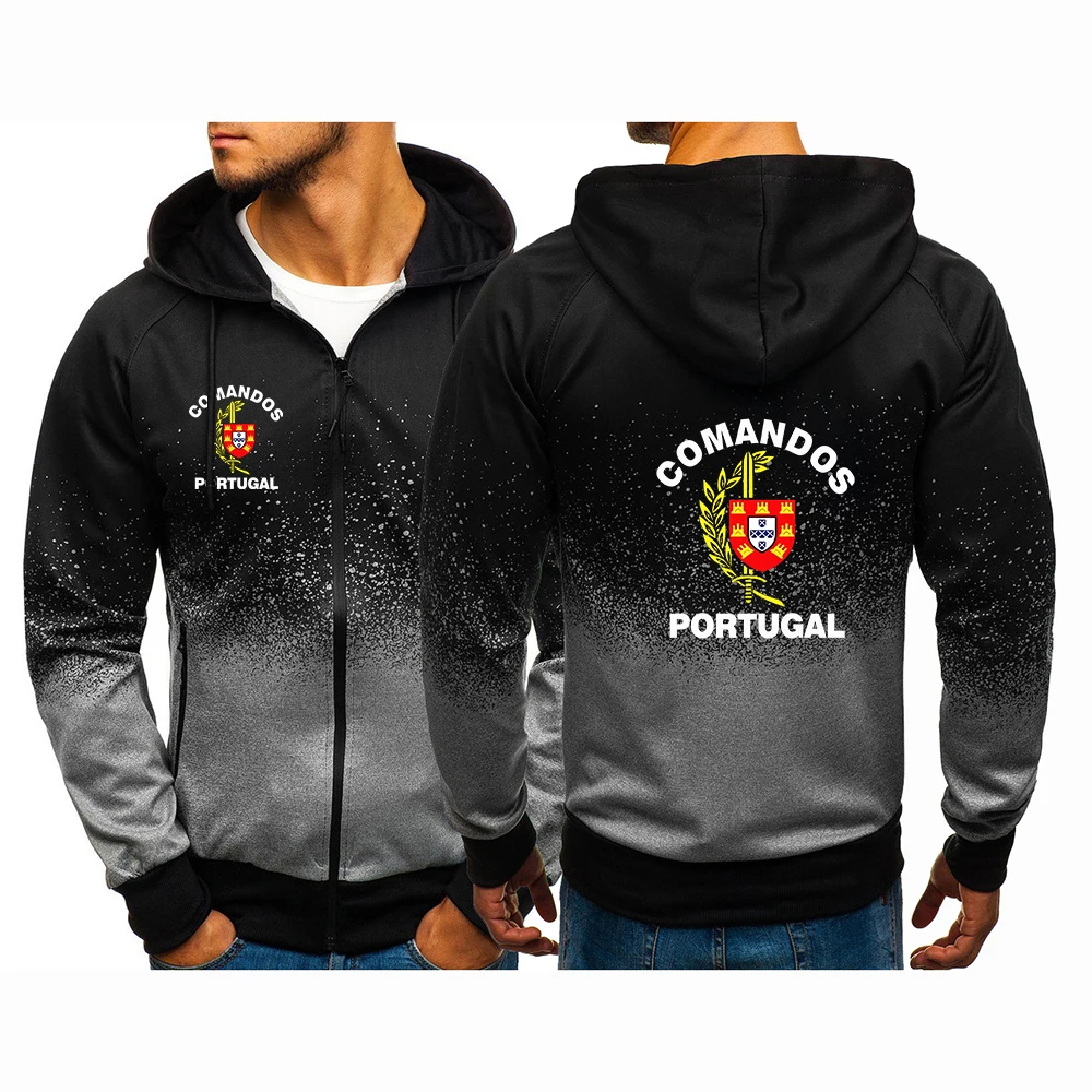 Portuguese Army Special Forces Commando Comandos Portugal Logo Print 2026 Spring Autumn Men's No loss of Texture Hoodies Coat