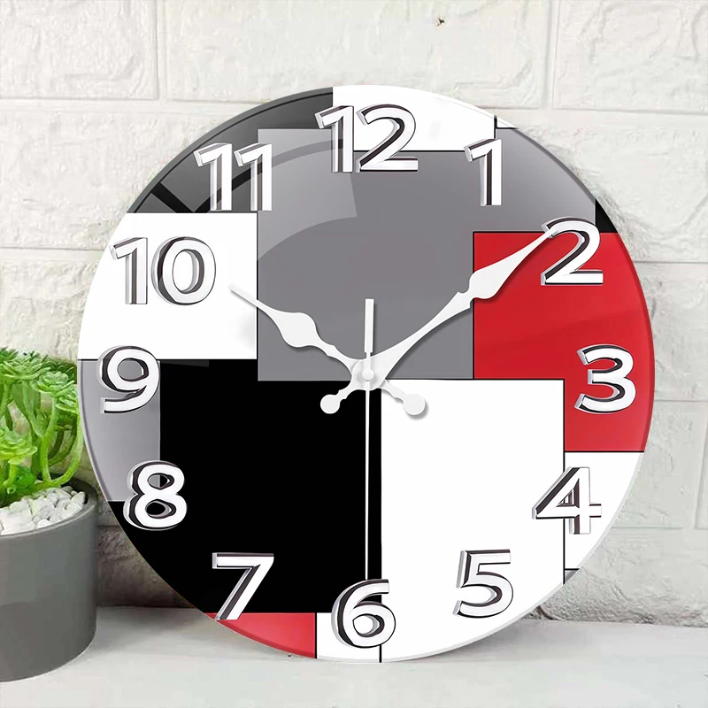 Creative art style wooden wall clock silent wall clock 12-inch wall clock living room bedroom home decoration simple clock