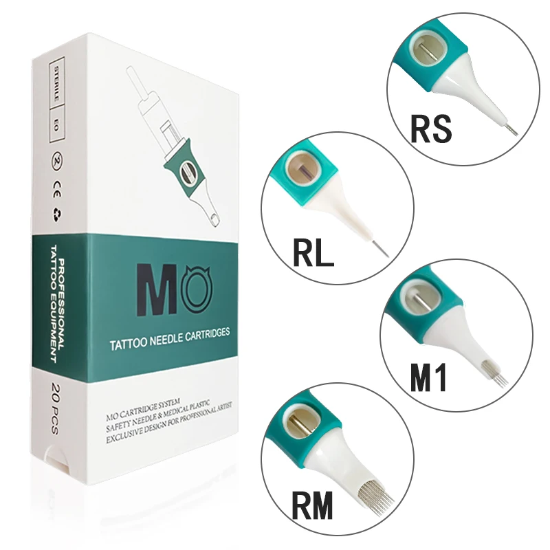 #12RL/0.35 مللي متر & 10RL/0.30 مللي متر المهنية الوشم خرطوشة الإبر MO 40 قطعة بطانة مستديرة المتاح الإبر لآلات الوشم