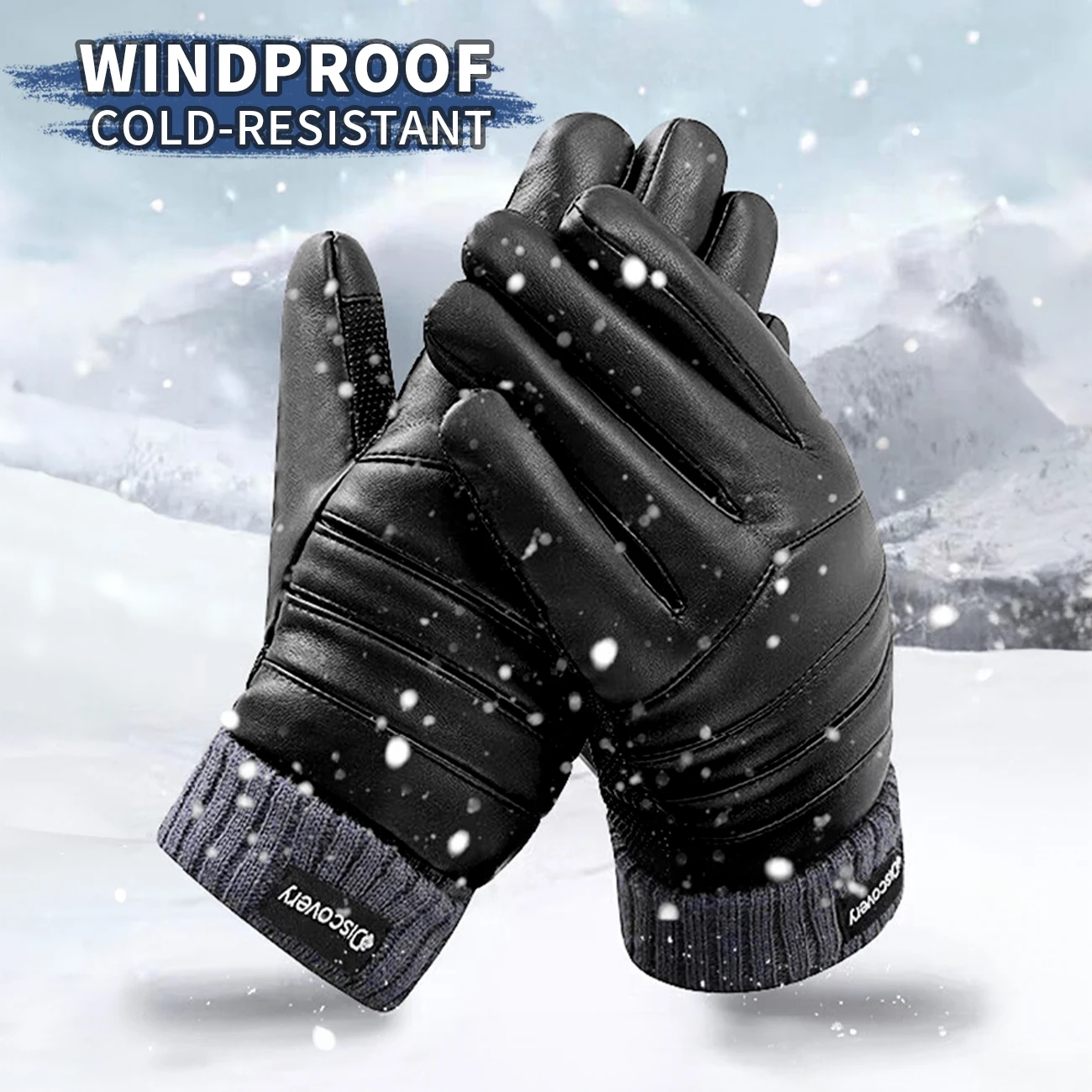 

Пара удобных и теплых перчаток из искусственной кожи, идеальный подарок на зимний праздник для мужчин и женщин.