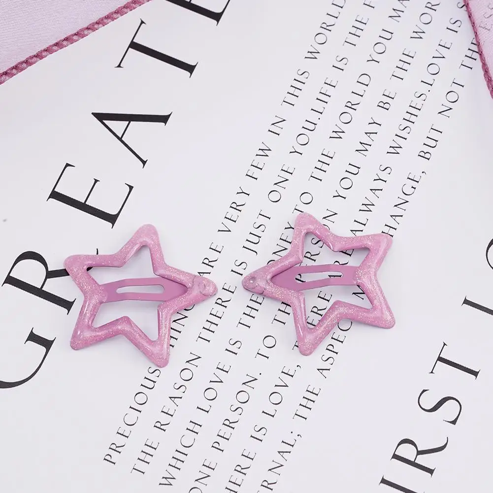 دبابيس شعر نجمة فضّية للفتيات ، نجوم هندسية ، مشابك شعر ، مشبك معدني ، مشابك غطاء رأس ، طفل جميل ، حلو ، وصول الشعر ، B0X6 ، زوج واحد