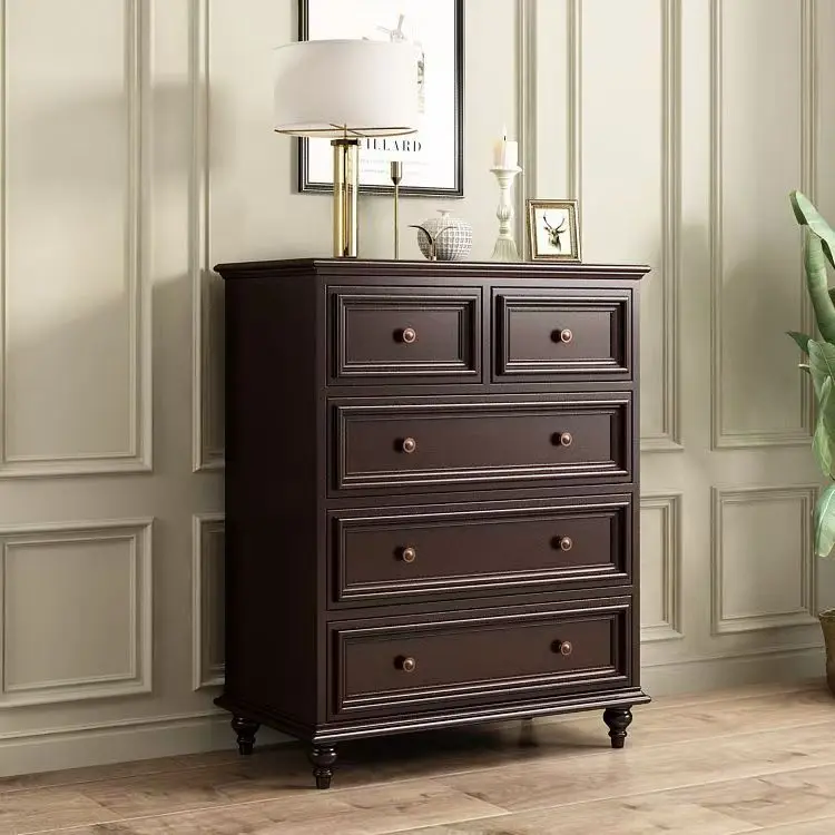 Modern Solid Oak Wood Chest of Drawers with Seven Drawers Eco-Friendly Durable & Sturdy Storage