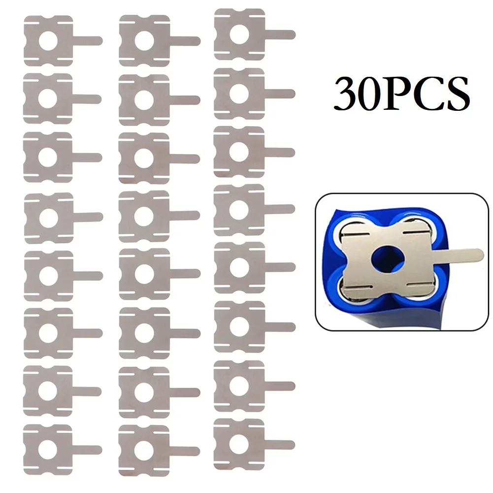 

Nickel Hollow Nickel 30Pcs 4S Lithium Battery Pack Battery Connection Nickel Plated Steel Replacement Spot Weldable