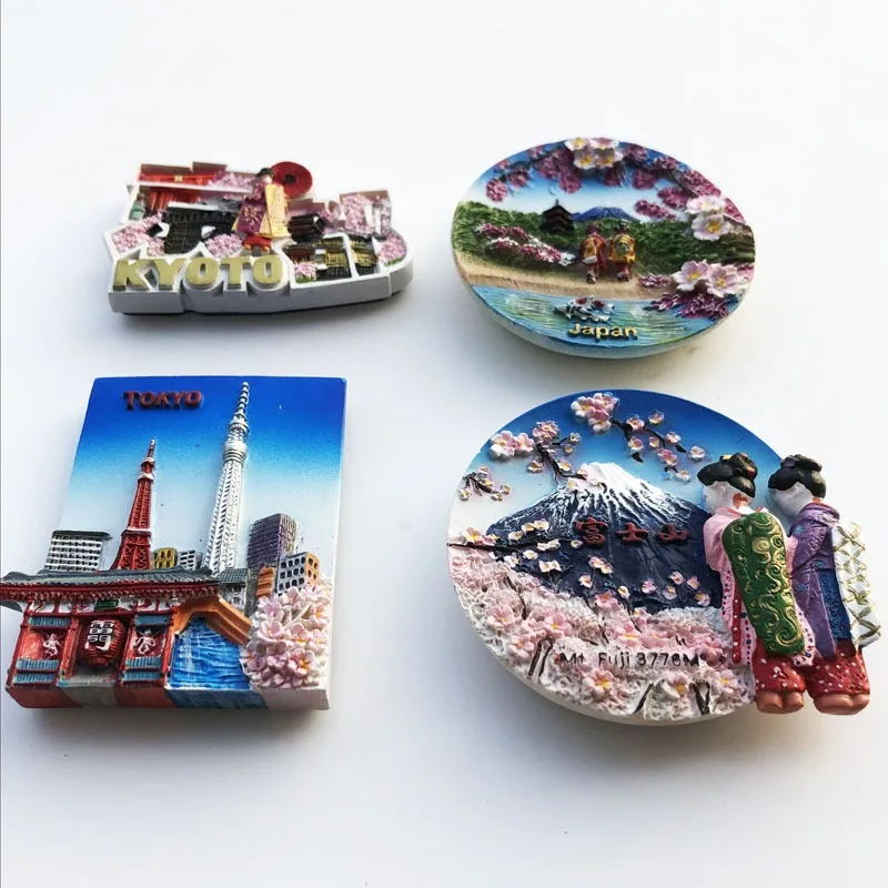 Tokyo Mount Fuji 3D Fridge Magnets Tourism Souvenir Resin Refrigerator Magnets Sticker Collection Handicraft Gift Decoration