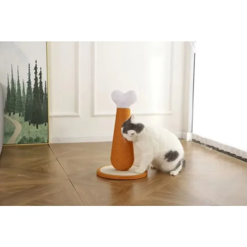 

Chicken leg shaped cat scratch column Durable stained jute rope column for indoor multi-cat homes and pet furniture
