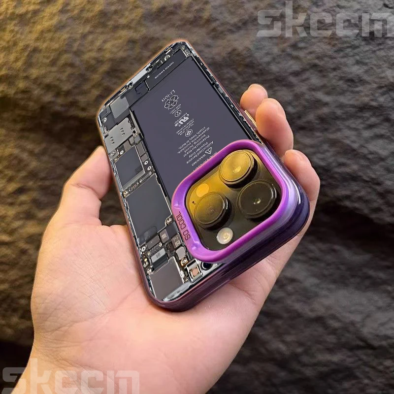 الإبداعية لوحة دوائر كهربائية نمط جراب هاتف آيفون 16 15 14 11 12 13 برو ماكس 7 8 زائد X XR XS الملونة الفضة الصلب غطاء