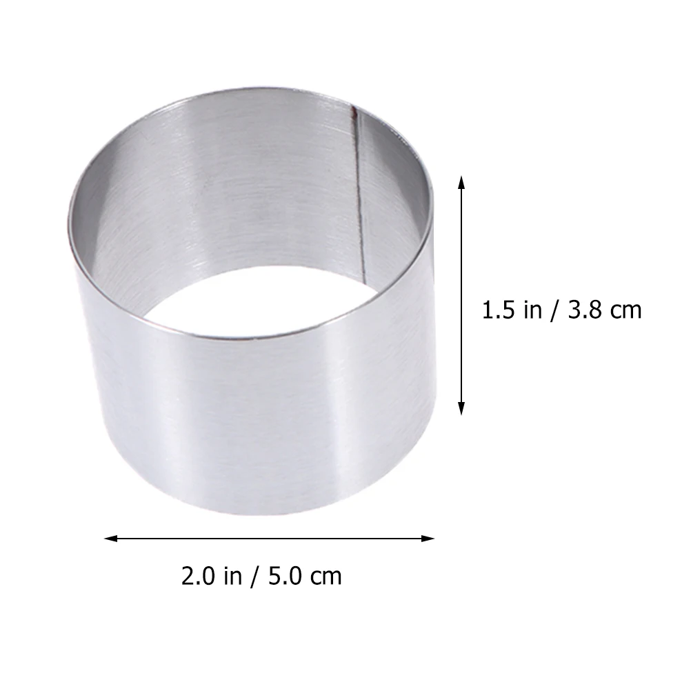 

4 pcs Round Cake Stainless Steel Mousse Baking Pan Corrosion Resistant Reusable Easy Demoulding Anti Fingerprints Food