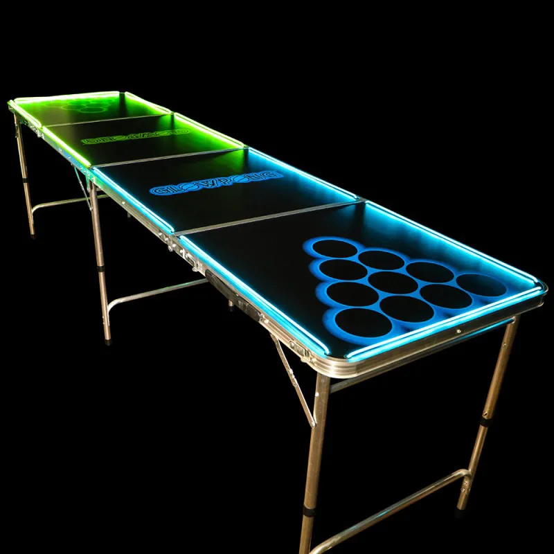 Newest aluminium Led Portable Beer Pong Table Folding Outdoor Beer Table