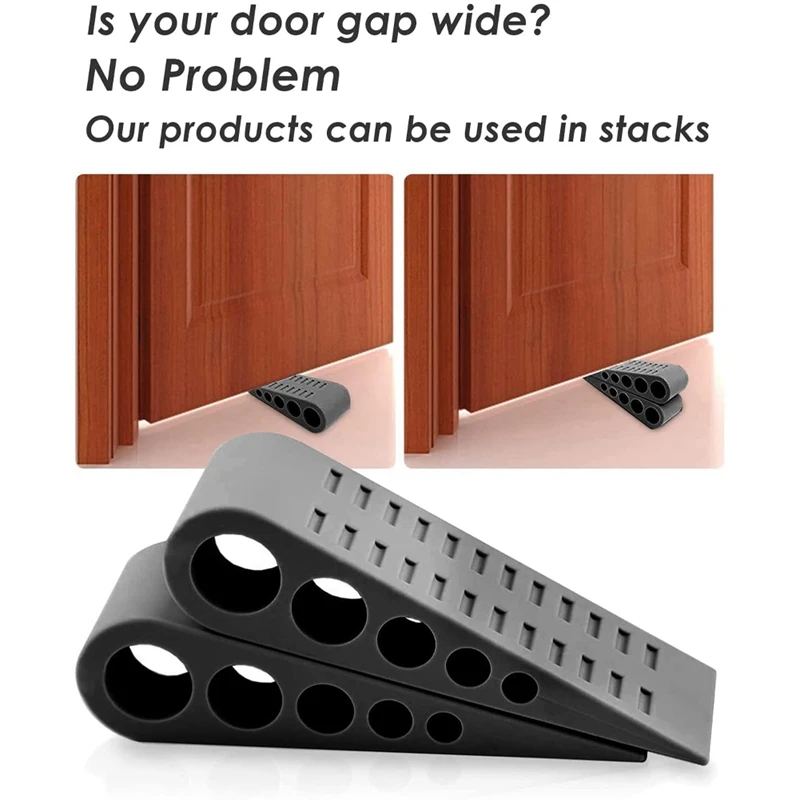 Door Stops 4 Packs, Non-Slip Door Stop, Door Stoppers, Door Wedge Well On Tiles, Marble, Wood And Laminate Floor