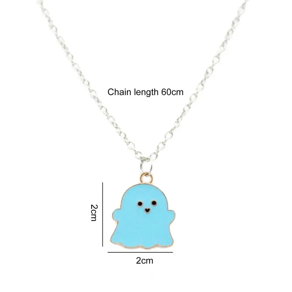 Exquisite Clavicle Chain Long Lasting Couple Necklace Geometric Unisex Cartoon Ghost  Pendant Necklace Jewelry  Dress Up