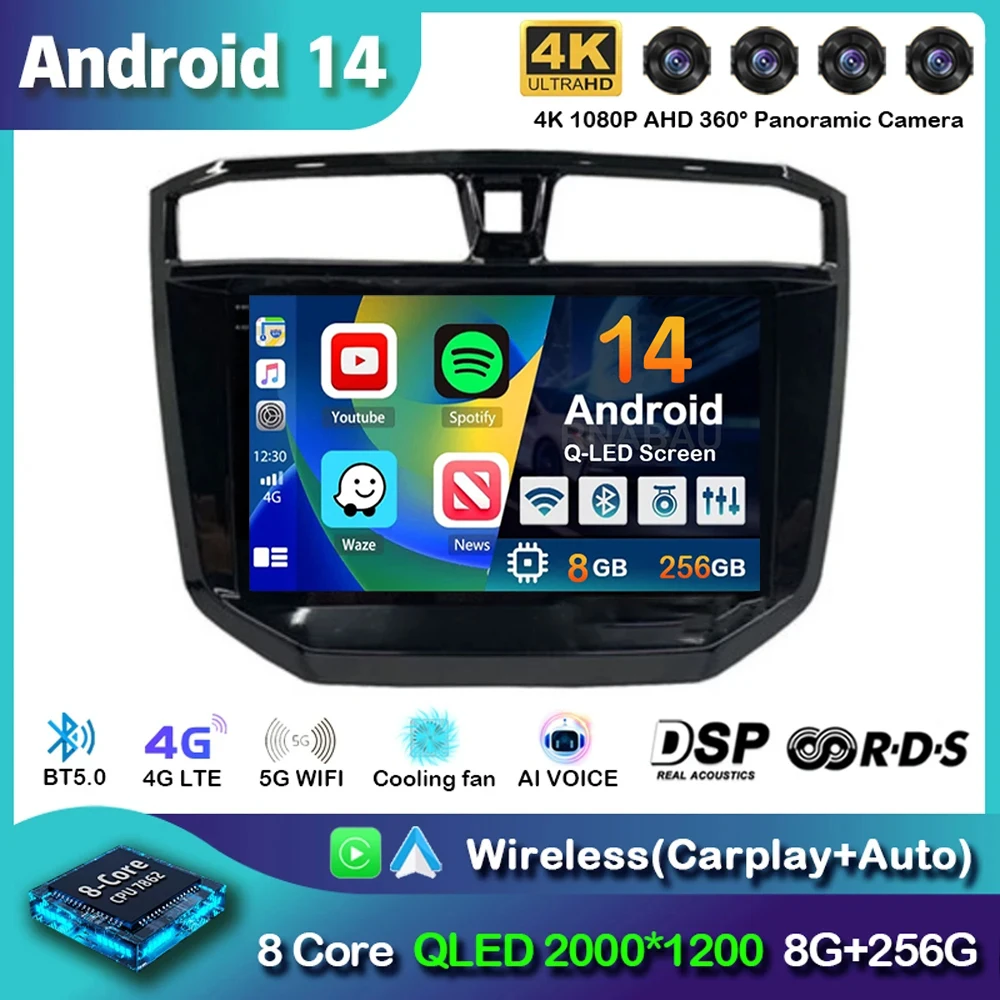 

Android 14 Carplay Car Raido For Maxus T70 T60 MG Extender LDV D20 2019-2021 Multimedia Player Navigation GPS Stereo Head Unit